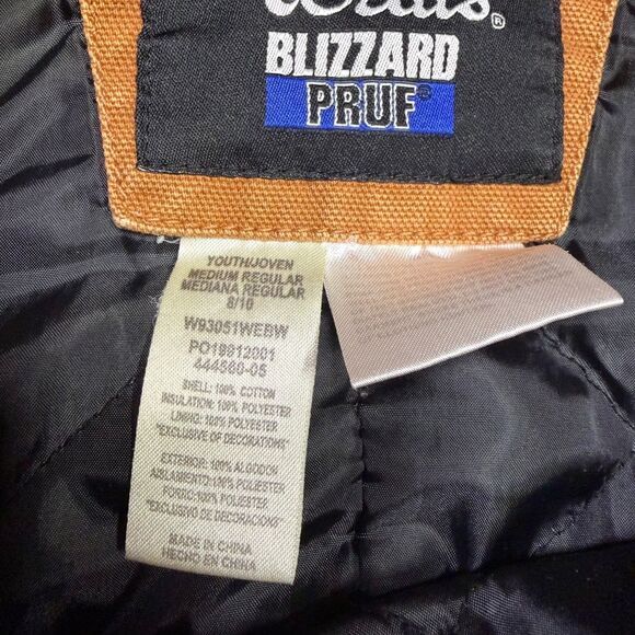 Walls Blizzard Pruf Youth Medium 8/10 Brown Insulated Bib Overalls Snow Pants - Picture 8 of 11